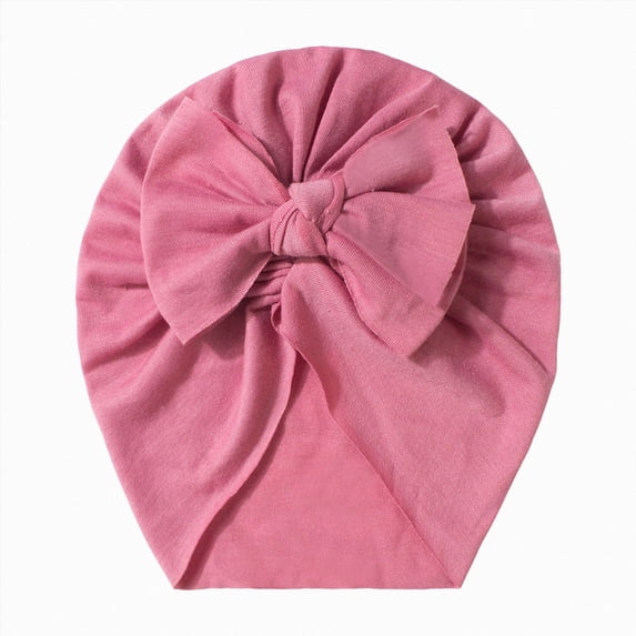 Splozh Baby Hats for Boys Stretchy Soft Knot Headbands with Hair Bows Head Hair Accessories for Newborn Baby Girls Infant,Watermelon Red,0-2 Years