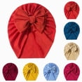 thumbnail image 1 of Splozh Baby Hats with Bows Stretchy Soft Knot Headbands with Hair Bows Head Hair Accessories for Newborn Baby Girls Infant,Blue,0-2 Years, 1 of 4