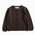 thumbnail image 1 of Splozh Baby Infant Cardigan Button down Ribbed Knit Sweater Long Sleeve Jackets for Toddler Cute Sweater Infant Sweater,Coffee,6-7 Years, 1 of 5