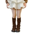 thumbnail image 1 of Splozh Baby Knee High Socks Girl Kids Leg Warmers Knitted Leg Warmers Loose Socks Knee High Leg Warmers for Girls Coffee,3-14 Years, 1 of 6