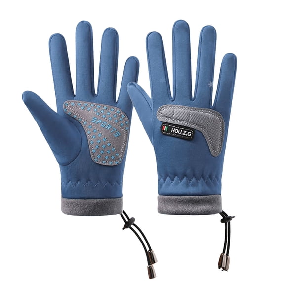 Splozh Baby Mittens Newborn Children Fleece Lined Non Slip Windproof Skiing and Warm Gloves for Outdoor Blue,One Size