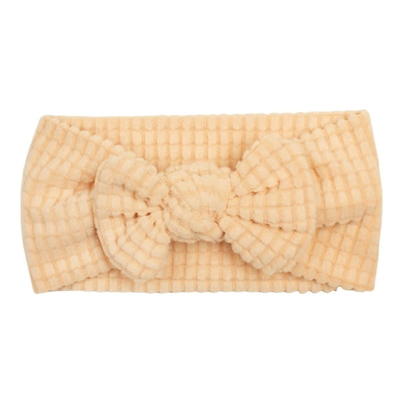 Splozh Baby Nylon Headbands Baby Headscarf Headband Comfortable Soft Fashionable Bow Baby Headscarf Headband Beige,One Size