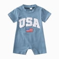 thumbnail image 1 of Splozh Baby Rompers 3 6 12 18 Months Summer USA Flag Unisex Casual Wear, Baby Independence Day 4th of July Jumpsuit,Blue,12-18 Months, 1 of 6