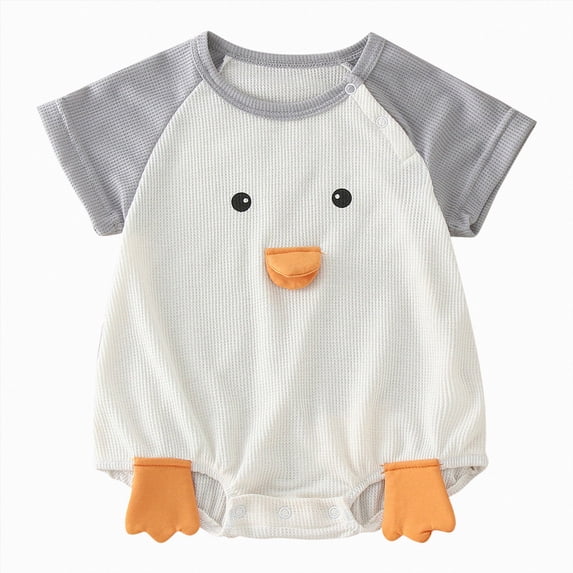 Splozh Baby Rompers Boy Summer Baby Boy Newborn Romper Short Sleeve Bodysuit Infant Clothing 0 3 6 9 12 18 24 Months Baby Girl Bubble Romper,Grey,3-6 Months