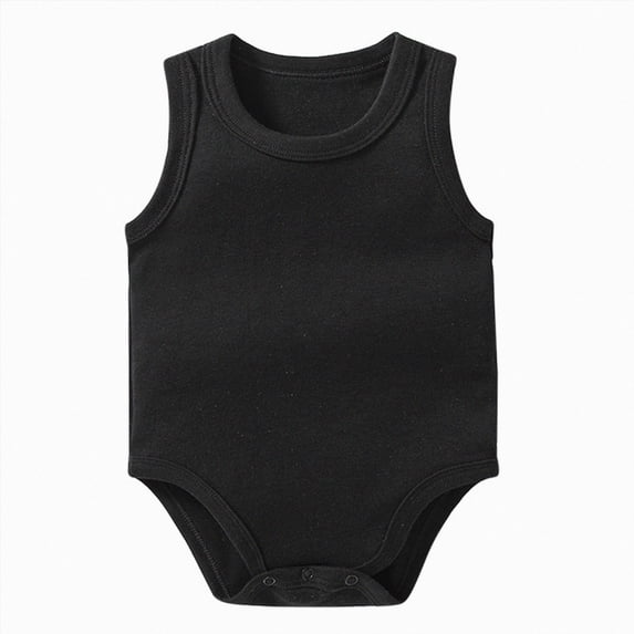 Splozh Baby Rompers Boy Summer Baby Boy Newborn Romper Sleeveless Bodysuit Infant Clothing 0 3 6 9 12 18 24 Months Baby Girl Summer Outfit,Black,3-6 Months