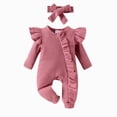 thumbnail image 1 of Splozh Baby Rompers Newborn Unisex Baby Clothes 3 6 9 12 18 Months Long Sleeve Infant Coming Home Outfits Romper,Light Purple,6-12 Months, 1 of 9