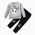 thumbnail image 1 of Splozh Baby Sets for Girls Toddler Kids Children Infant Baby Girls Long Sleeve Cute Animals Tops Blouse Pants Trousers Outfits Set 2PCS Clothes,Grey,3-4 Years, 1 of 9