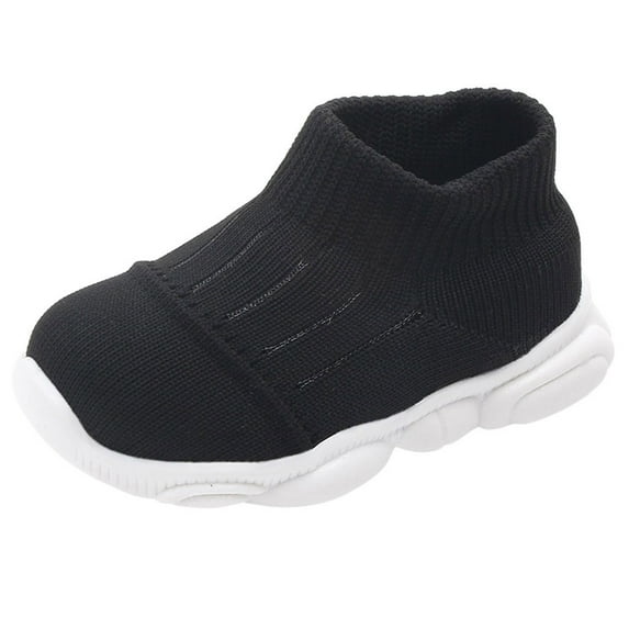Splozh Baby Shoes Girls Boys Baby Sock Shoes with Grip First Walker Shoes Toddler Slipper Non Slip,Black 6
