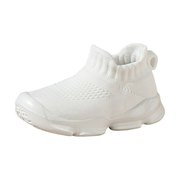 Splozh Baby Shoes Girls Boys Baby Sock Shoes with Grip First Walker Shoes Toddler Slipper Non Slip,White 7.5