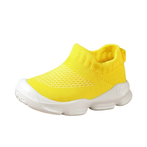 Splozh Baby Shoes Girls Boys Baby Sock Shoes with Grip First Walker Shoes Toddler Slipper Non Slip,Yellow 7