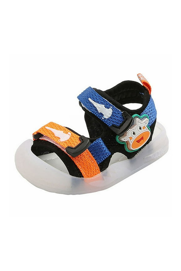 Baby Shoes Toddler Boy Shoes Soft Sole Sandals Fashionable Casual Shoes Cartoon Dinosaur Beach Shoes Blue,US 4