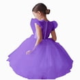 thumbnail image 1 of Splozh Baby Shower Dress 1-8 Years Toddler Kids Baby Girl Ruffle Pageant Party Wedding Tulle Dress Girl Short Sleeve Princess Dresses,Purple,18-24 Months, 1 of 4