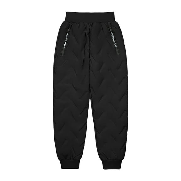 Splozh Baby Sweatpants Boys Girls Warm Fleece Lined Trousers Kids Windproof Hiking Pants Outdoor High Waist Joggers Black,12-15 Years