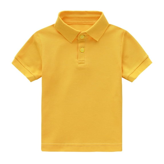 Splozh Baby T Shirts Boys Short Sleeve Shirt Kids Casual Button Up Summer Tshirts Tees Tops 3-4 Years,Yellow