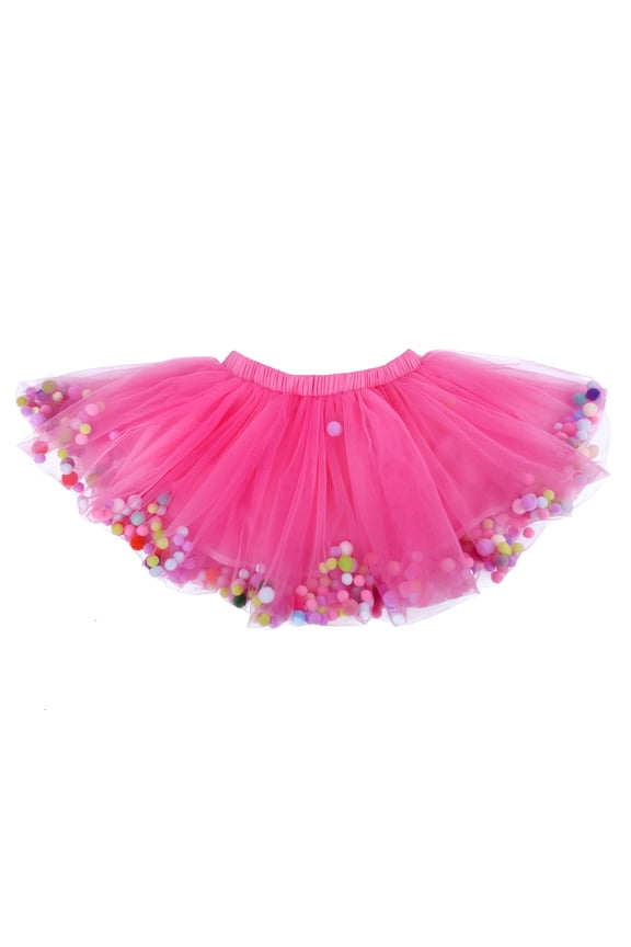 Baby Tutu Christmas Girls Tutu Skirt Kids Bowknot Layered Dance Skirt Gymnastic Party Ballet Dress Hot Pink,3-4 Years