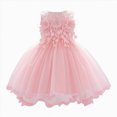 thumbnail image 1 of Splozh Baby Tutu Dress Girls Lace Flower Girl Dress Floral Sleeveless Tulle Princess Wedding Pageant Party Dresses,Pink,12-18 Months, 1 of 9