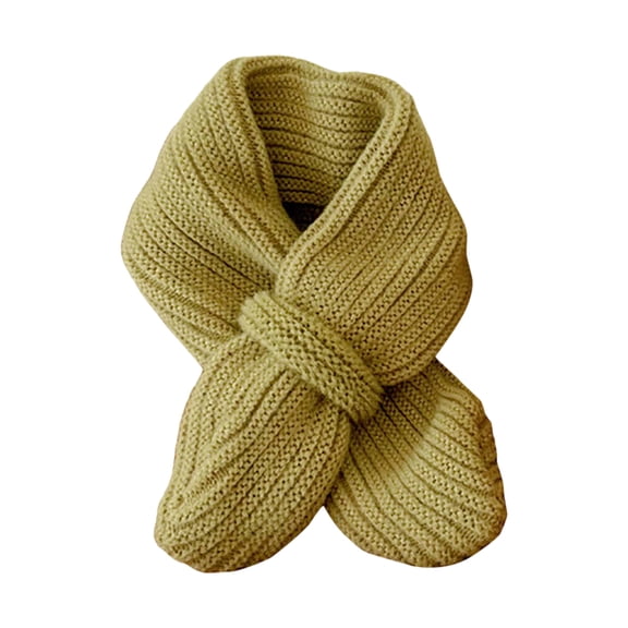 Splozh Knit Scarf for Kid Children's Scarf Comfortable Warm Solid Color Knitted Boys and Girls Baby Neck Scarf Green,One Size
