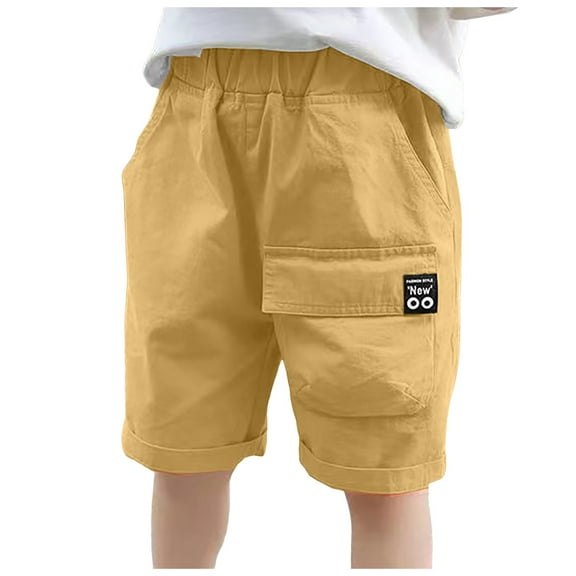 Splozh Basketball Shorts Boys Cargo Shorts Summer Outside Children Sports Hiking Running Basketball Shorts Yellow,7-8 Years