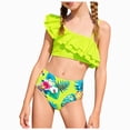 thumbnail image 1 of Splozh Bathing Suit Teens Girls Two Piece Swimsuit Trunk Set Comfortable Soft Stylish Beach Themed Printed Swimwear,Light Green,7-8 Years, 1 of 7