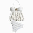 thumbnail image 1 of Splozh Bathing Suits Teen 7-16 Years Girls Tankini Swimsuit 2 Piece Halter Bathing Suit Adjustable Straps for Girls and Teen,White,15-16 Years, 1 of 6