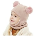 thumbnail image 1 of Splozh Toddler Beanie Hat Winter Boy Children Hats Comfortable Soft Fleece Lined Warm Stylish Pullover Neck Hats Pink,2-7 Years, 1 of 4
