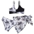 thumbnail image 1 of Splozh Bikinis for Teen Girls 3 Piece Swimsuit Set Stylish Tween Bathing Suits Bikini with Mesh Skirt Black,11-12 Years, 1 of 5