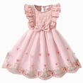 thumbnail image 1 of Splozh Birthday Girl Dress 3T 4T 5T 6T 7T Girls Dress Spaghetti Strap Pearl Belt Ruffle Hem Party Formal Dress,Pink,4-5 Years, 1 of 5