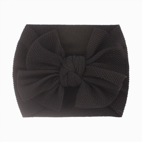 Splozh Bows for Newborn Baby Girls Soft Cute Newborn Infant Toddler Baby Girls Bowknot Stretch Headband,Black,One Size