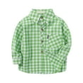 thumbnail image 1 of Splozh Boy Button down Shirt Kid Flannel Shirt Toddler Buffalo Plaid Shirt Boys Western Shirts Long Sleeve Shirt,Light Green 8-10 Years, 1 of 2