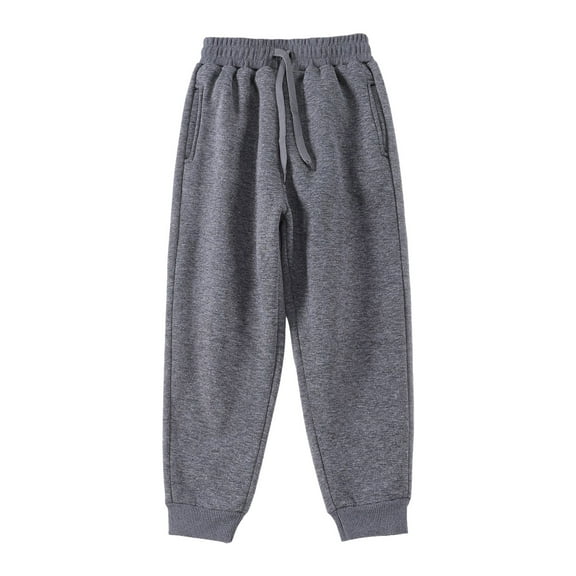 Splozh Boy Joggers Boys Pants Comfortable Soft Fashionable Color Blocked Casual Trousers Boy Fleece Trousers Dark Gray,5-6 Years