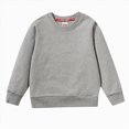 thumbnail image 1 of Splozh Boy Sweatshirts Kids Toddler Baby Boys Girls Solid Long Sleeve Cotton Round Neck Sweatshirt Pullover Tops Outfits,Grey,5-6 Years, 1 of 3
