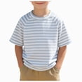 thumbnail image 1 of Splozh Boy Tshirts 0-8 Years Summer Crewneck Basic Solid Color Shirts Casual Boys Tops Boy Shirt Boy Clothes,Light Blue,12-24 Months, 1 of 8