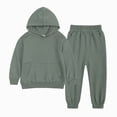 thumbnail image 1 of Splozh Boy Vacation Outfits Boys Clothes Fashion Long Sleeve Sweatshirt Pants 2Pcs Fall Winter Outfits,Army Green,10-11 Years, 1 of 3