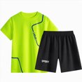 thumbnail image 1 of Splozh Boys Beach Outfit Toddler Boy Clothes 2 Pieces Summer Short Sleeve T-Shirt and Shorts Clothing Set,Light Green,9-10 Years, 1 of 4