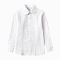 thumbnail image 1 of Splozh Boys Button Down Shirt 3-18 Years Girls Baby Doll Collar Shirt Long Sleeve Button Down Shirts Soft Blouse Tops,White,15-16 Years, 1 of 5
