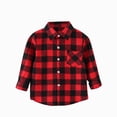 thumbnail image 1 of Splozh Boys Casual Long Sleeve Plaid Flannel Button Down Shirt 0-8T for Children Fall Clothes,Red,2-3 Years, 1 of 4