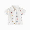 thumbnail image 1 of Splozh Boys Collared Shirt 12 18 24 Months 2T 3T 4T 5T 6T Cotton Lapel Collar Short Sleeve Summer Dress Shirt Toddler Button Down Shirt Beach Shirts for Boys White,4-5 Years, 1 of 4