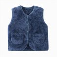 thumbnail image 1 of Splozh Boys Girls Polar Fleece Vest Jacket Fashion Toddler Girl Boy Solid Color Warm Thick Sleeveless Soild Color Vest Clothes Zipper Vest Warm Outwear,Blue,4-5 Years, 1 of 4