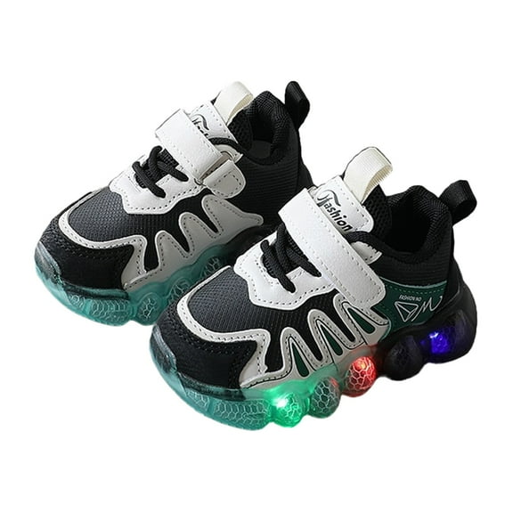 Splozh Boys Girls Shoes Boys Sneakers Kids Light up Shoes Toddler Girls Boys Breathable Led Flashing Sneakers,Black 11