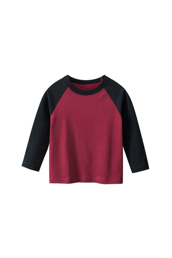 Boys Graphic Long Sleeve Shirts Boys Cotton Long Sleeve Shirts Soft Breathable Crewneck Tees for Kids Fashion Basic Tops Red,7-8 Years