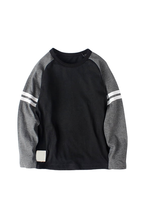 Boys Graphic Long Sleeve Shirts Boys T Shirts Boys Shirts for Kids Cotton Long Sleeve T Shirts Pullover Tops Fashion School Shirts for Boys Black,8-10 Years
