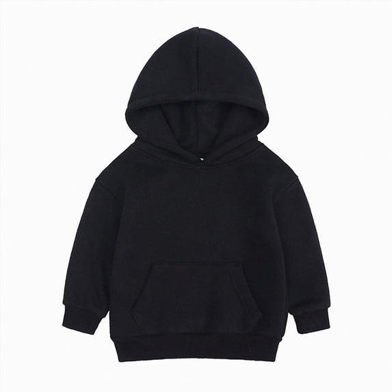Splozh Boys Hoodies 1-13 Years Baby Toddler Boy Hooded Sweatshirt Solid Long Sleeve Pocket Hoodies Kids Pullover Fall Winter Tops,Black,10-11 Years