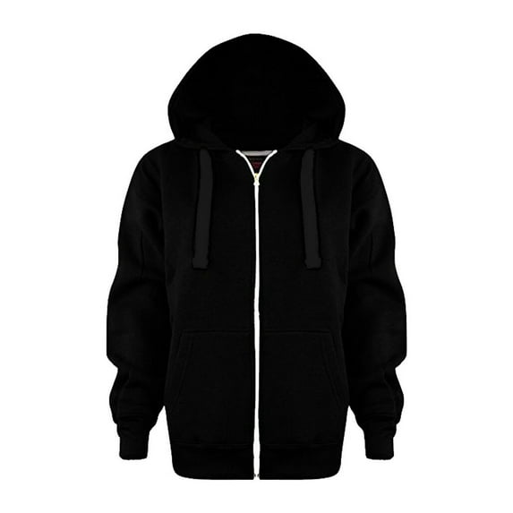 Splozh Boys Hoody Fleece Jacket Zip Sherpa Lined Hooded Sweatshirt with Two Pockets Boys' Outerwear Jackets & Coats,Black 13-14 Years