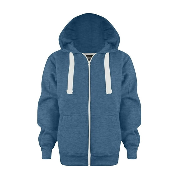 Splozh Boys Hoody Fleece Jacket Zip Sherpa Lined Hooded Sweatshirt with Two Pockets Boys' Outerwear Jackets & Coats,Navy 13-14 Years