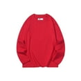 thumbnail image 1 of Splozh Toddler Boy Fall Clothes Boys Long Sleeve Shirts Crewneck Cotton Kids T Shirts Solid Color Basic Tee Tops Red,4-5 Years, 1 of 2