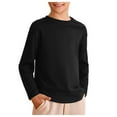 thumbnail image 1 of Splozh Boys Long Sleeve Shirts Soft Cotton Basic Tees Youth Boys Long Sleeve T-Shirts Layering Shirts Tagless,Black 1-2 Years, 1 of 4