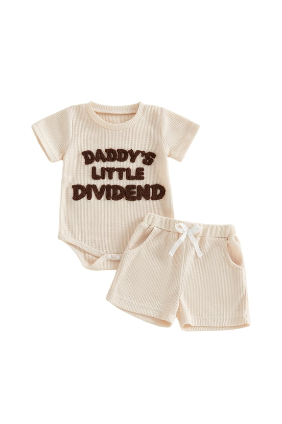 Boys Outfit Set 2 Piece Little Boys Breathable Set Boys Simple Short Sleeve Shorts Two Piece Set Khaki,6-12 Months