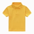 thumbnail image 1 of Splozh Boys Plain T Shirts Toddler Boys Shorts Sleeve Shirts Soild Color School Tops Baby Boy Summer Clothes,Yellow,4-5 Years, 1 of 4