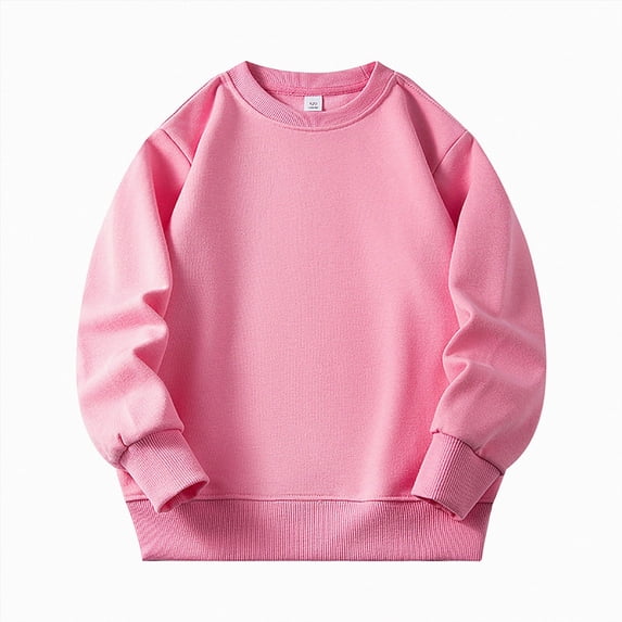 Splozh Boys Pullover Sweater Girls Clothes Comfortable Warm Hoodless Sweatshirt Fashionable Printed Casual Sweatshirt,Pink,4-5 Years
