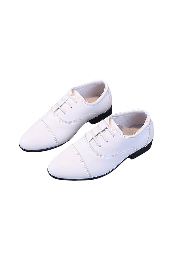 Boys Shoes Toddler Boys Girls Dress Shoes Little Kid Oxford Shoes Wedding Church Dress Shoes Leather School Flats White,US 1